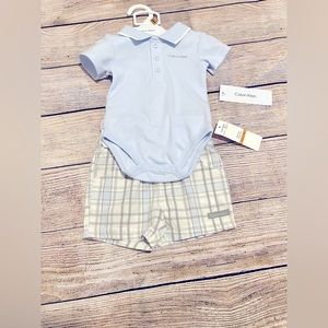 NWT Baby polo onesie and short set (3M)
